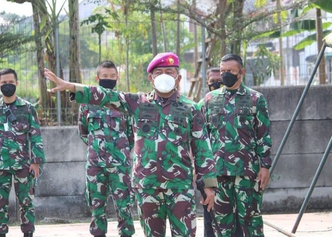 Danpasmar 1 Brigjen TNI (Mar) Tinjau Kesiapan Serbuan Vaksinasi di Cilangkap